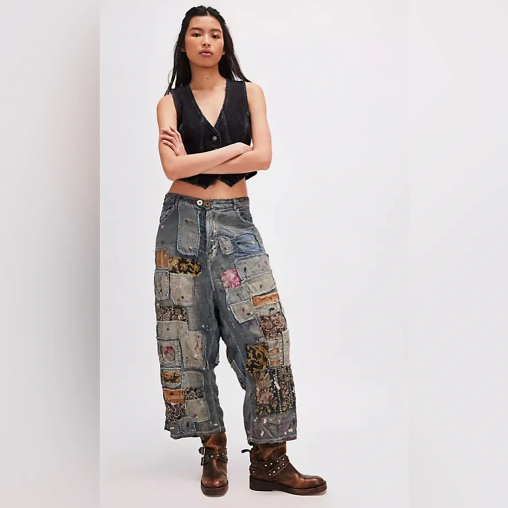 Magnolia Pearl x Free People Dani Patchwork Jeans - Picture 1 of 15